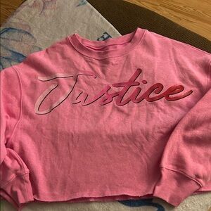 Justice Vibrant Pink Crew Neck Sweater